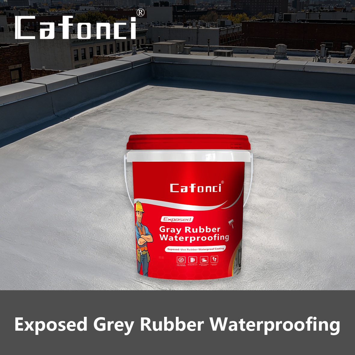 Exposed Roof Use Exposed Grey Rubber Waterproofing